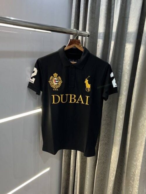 Camiseta Polo Pique Hombre DUBAI NEGRA RL RACING Negra