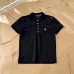 Camiseta Polo Pique Mujer Negra