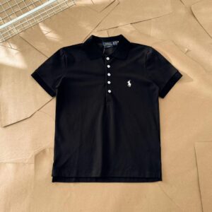 Camiseta Polo Pique Mujer Negra