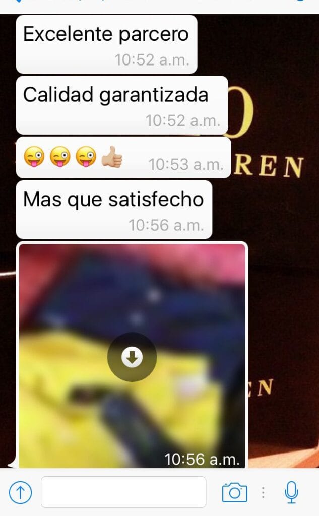 whatsapp testimonio golden wear colombia