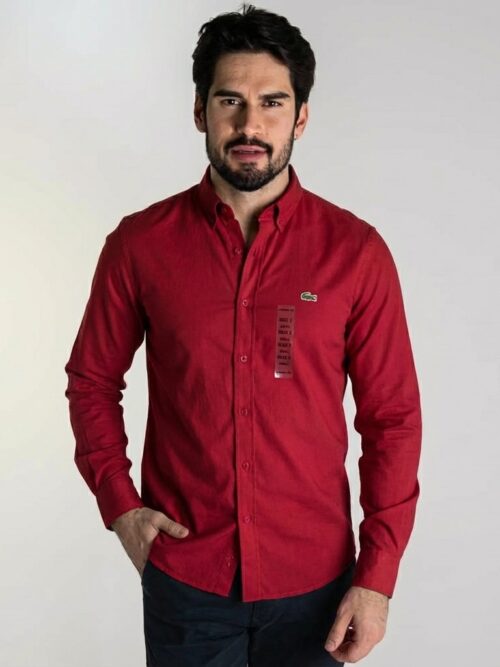 Generated Image December 02, 2025 - 1_53PM Camisa Hombre Lacoste Roja