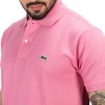 Camiseta Lacoste Pique Hombre Rosada