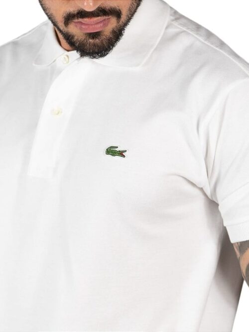 Camiseta Lacoste Pique Hombre Blanca