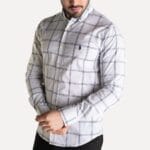Camisa Hombre Blanca A Cuadros Grandes