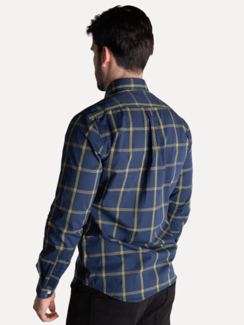 Camisa Hombre Negra A Cuadros Grandes