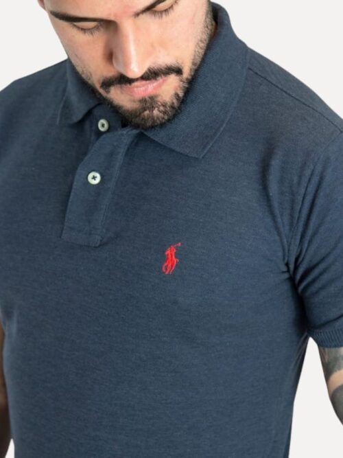 Camiseta Hombre Pique Mezcla Oscuro