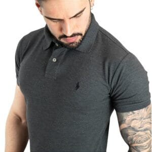 Camiseta Pique Gris Oscuro