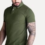 Camiseta Pique Verde Oliva Tommy