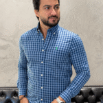 Camisa Hombre a Cuadros Azules Combinados 2