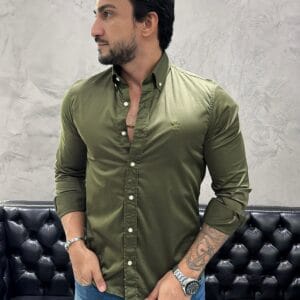 Camisa Hombre Verde Militar Colored