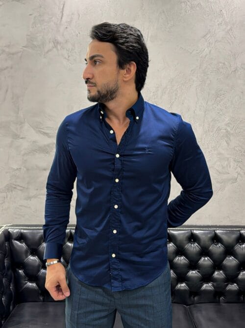 Camisa Hombre Azul Oscuro Colored